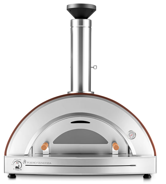 Forno Venetzia Torino 225 Natural Gas Hybrid Pizza Oven in cappuccino