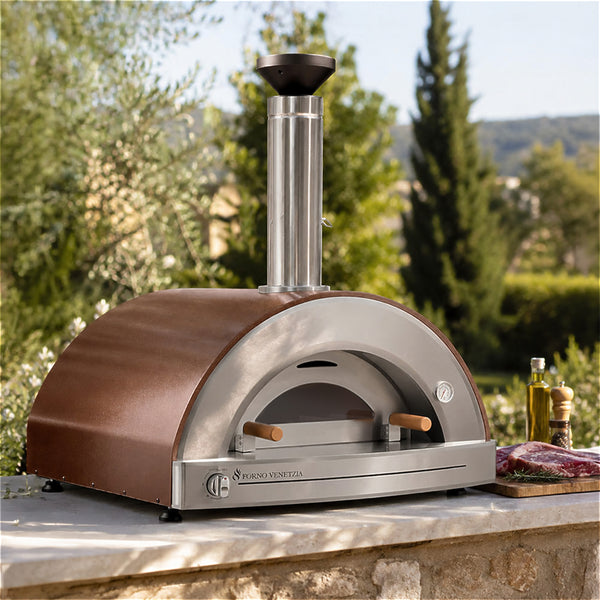Forno Venetzia Torino 225 Natural Gas Hybrid Pizza Oven in cappuccino